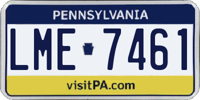PA license plate LME7461