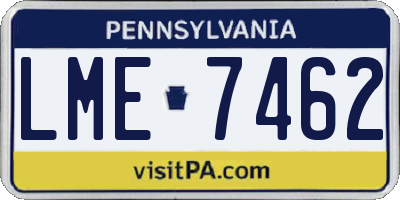 PA license plate LME7462