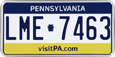 PA license plate LME7463