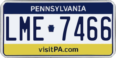 PA license plate LME7466
