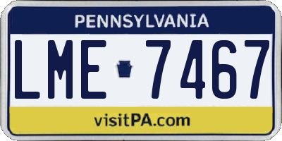 PA license plate LME7467