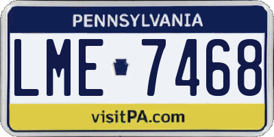 PA license plate LME7468
