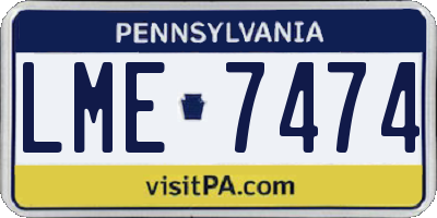 PA license plate LME7474