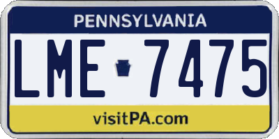 PA license plate LME7475