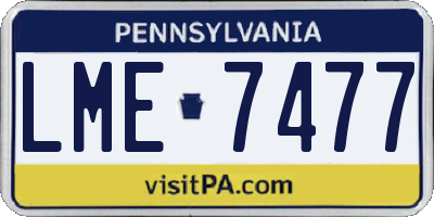 PA license plate LME7477