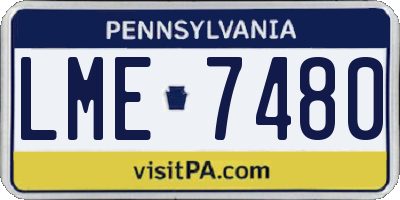 PA license plate LME7480