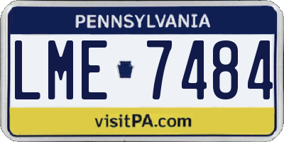 PA license plate LME7484