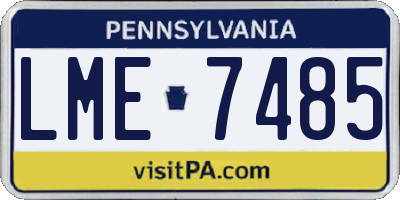 PA license plate LME7485