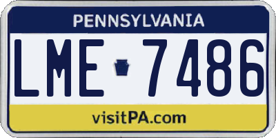 PA license plate LME7486