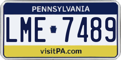 PA license plate LME7489