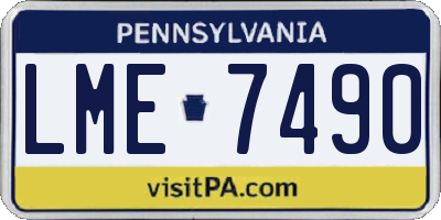 PA license plate LME7490