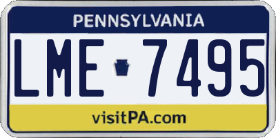 PA license plate LME7495