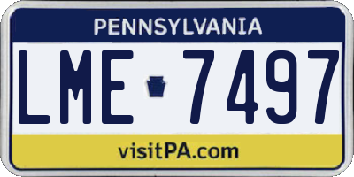 PA license plate LME7497