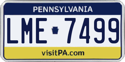PA license plate LME7499