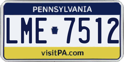 PA license plate LME7512