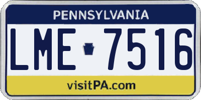 PA license plate LME7516