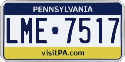 PA license plate LME7517