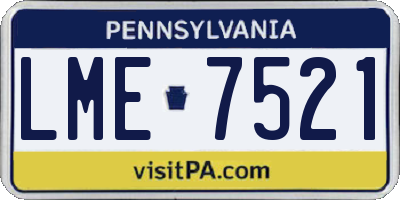 PA license plate LME7521