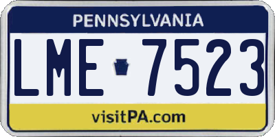 PA license plate LME7523