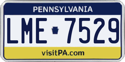 PA license plate LME7529