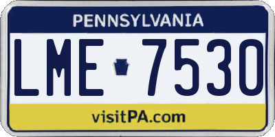 PA license plate LME7530