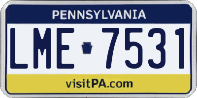 PA license plate LME7531