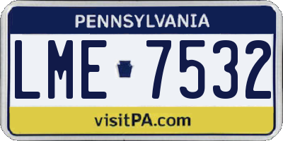 PA license plate LME7532