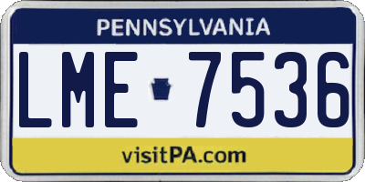 PA license plate LME7536