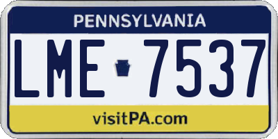 PA license plate LME7537