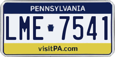 PA license plate LME7541