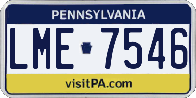 PA license plate LME7546