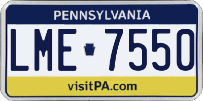 PA license plate LME7550