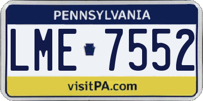 PA license plate LME7552