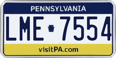 PA license plate LME7554