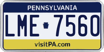 PA license plate LME7560