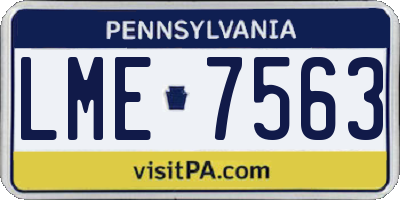 PA license plate LME7563