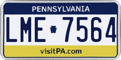 PA license plate LME7564