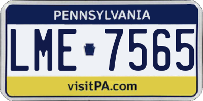 PA license plate LME7565