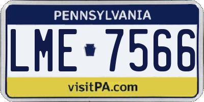 PA license plate LME7566
