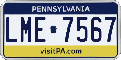 PA license plate LME7567