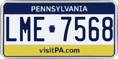 PA license plate LME7568