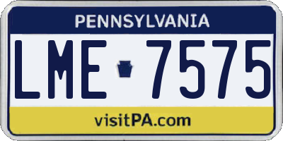 PA license plate LME7575