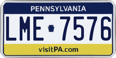 PA license plate LME7576