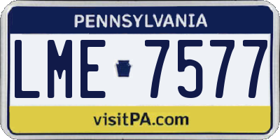 PA license plate LME7577
