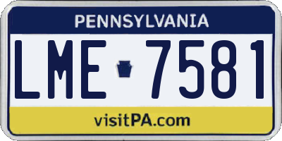 PA license plate LME7581