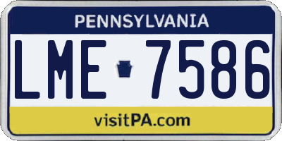 PA license plate LME7586