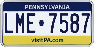 PA license plate LME7587