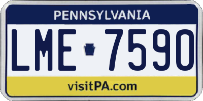 PA license plate LME7590