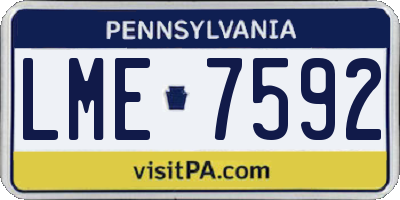PA license plate LME7592