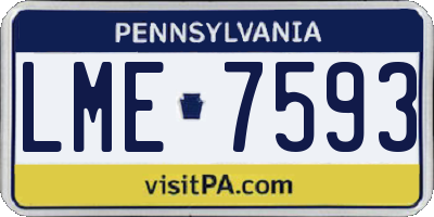 PA license plate LME7593